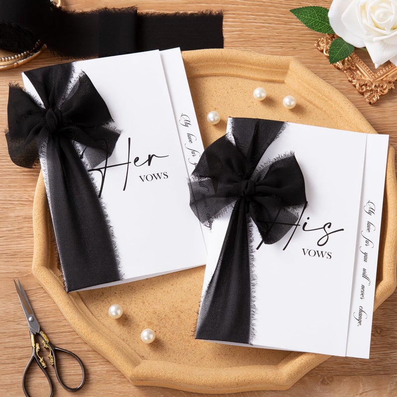 DORIS HOME 2" x21Yd Chiffon Ribbon for Flower Bouquet, Black & White Fabric Ribbon for Gift Wrapping, Handmade Frayed Ribbon for Wedding Christmas Decorations - Image 4